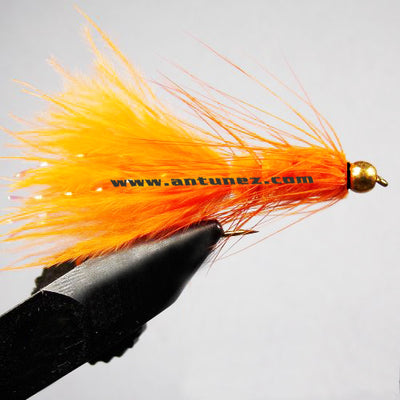 ST107 Wooly Bugger B.H.Naranja Sin Muerte